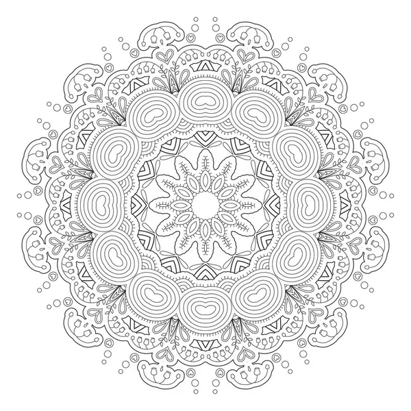 Black and white abstract pattern, mandala. — Stock Vector
