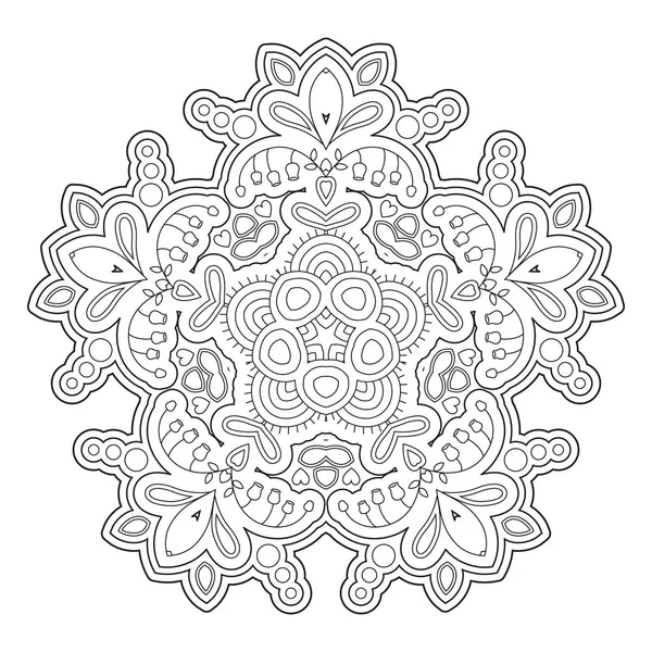 Modello astratto in bianco e nero, mandala . — Vettoriale Stock