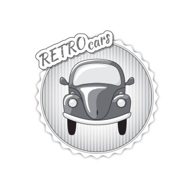 Retro bir araba ile logo.