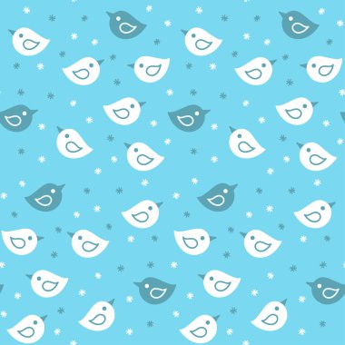 Komik kuşlar ile Seamless modeli. Vektör arka plan. 