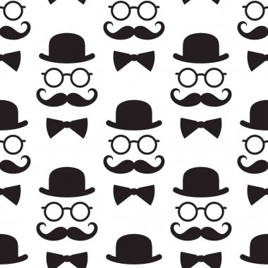 Beyler ile Seamless modeli. Siyah beyaz resim. 