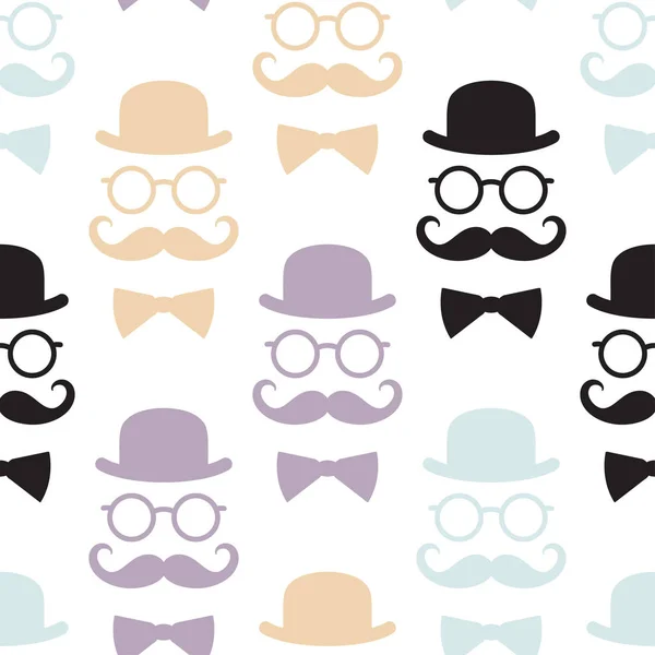 Seamless pattern with gentlemen. Vector illustration. — Stock Vector