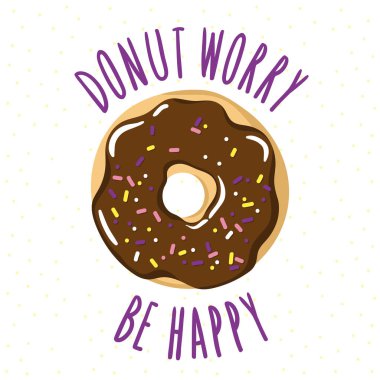 Bir yazıt-pun Donut endişe ile sırlı çörek mutlu. 