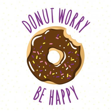 Isırıldı sırlı çörek bir yazıt-pun Donut endişe ile mutlu olmak