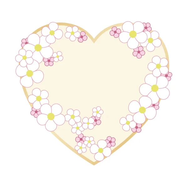 Delicate bloemmotief met roze en witte bloemen. Vector sjabloon. — Stockvector