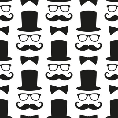 Beyler ile Seamless modeli. Siyah beyaz resim.