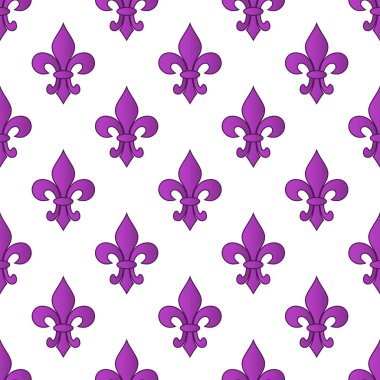 Mardi Gras karnavalı alev almış zambağı ile seamless modeli. Mardi Gras sonsuz arka plan, doku, Paketleyici.