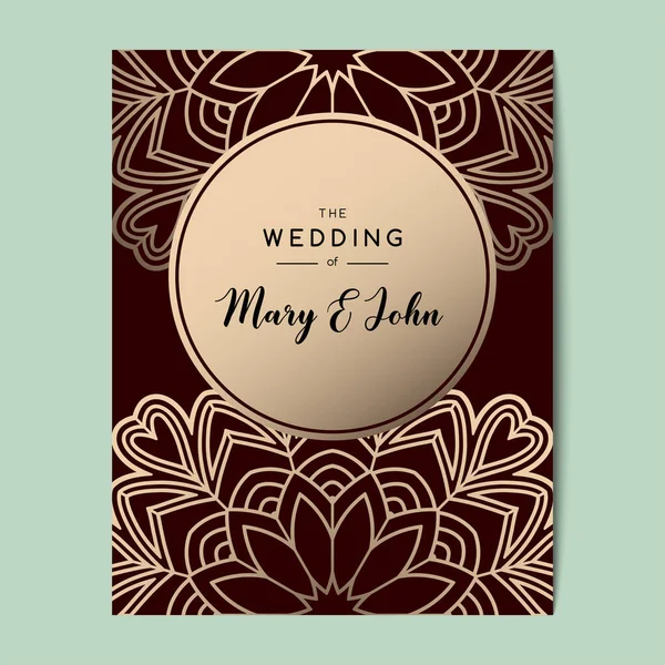 Elegante Hochzeitseinladung Hintergrund. Kartendesign mit floralem Ornament. — Stockvektor