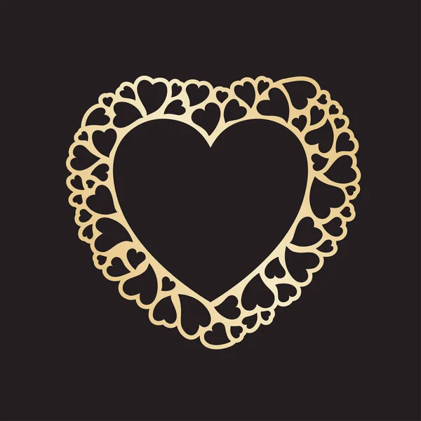 Openwork valentine card com corações pequenos. Modelo de vetor de corte a laser . — Vetor de Stock