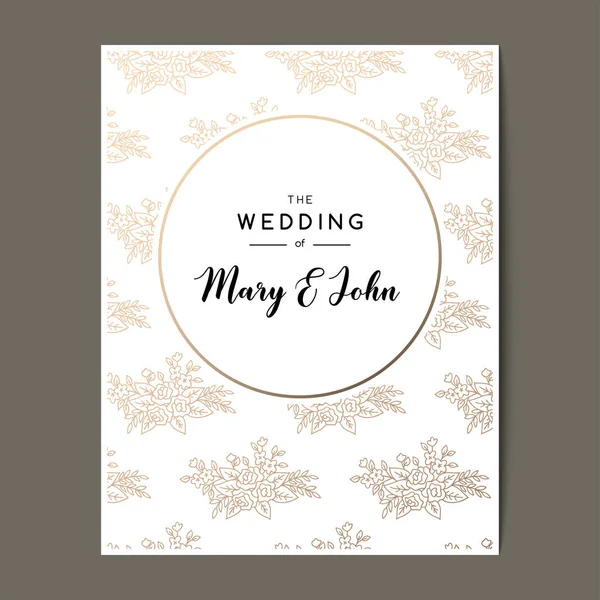 Elegante Hochzeitseinladung Hintergrund mit floralen Elementen und Raum für Text. — Stockvektor
