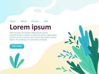 Online alışveriş için sayfa tasarımı şablonu, dijital pazarlama. Web sitesi geliştirme.