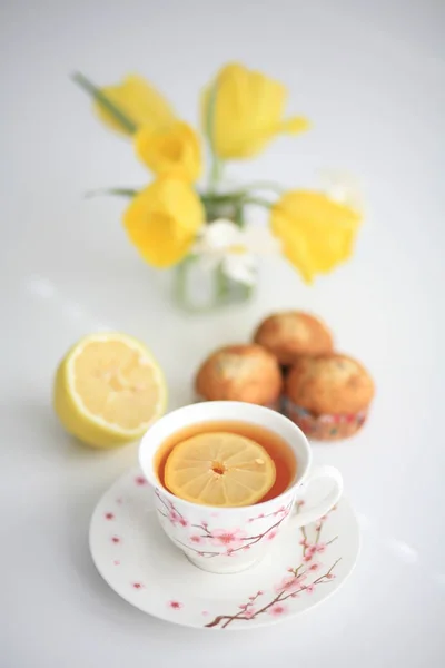 Muffins de chá de limão Imagem De Stock