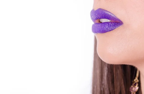 Schön bemalte Lippen aus nächster Nähe — Stockfoto