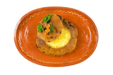 krem peynir ve yumurta ile ekmek