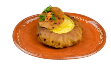 krem peynir ve yumurta ile ekmek