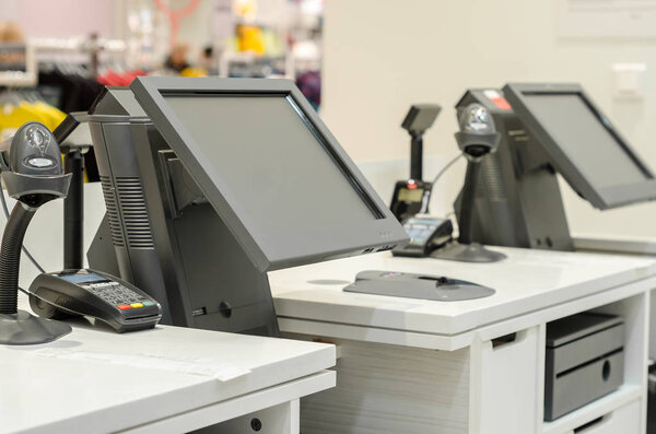 monitors the cash register