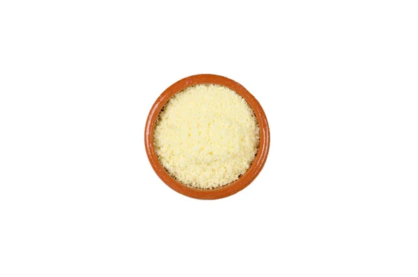 Castron decorativ mic cu brânză rasă — Fotografie, imagine de stoc