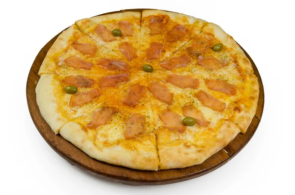 Pizza italiana com presunto — Fotografia de Stock