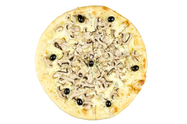 Pizza branca com muitos queijos — Fotografia de Stock