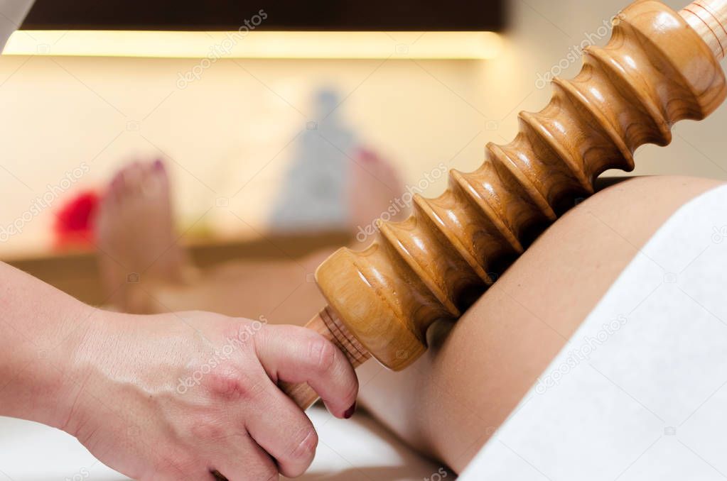Woman having massage in s salon