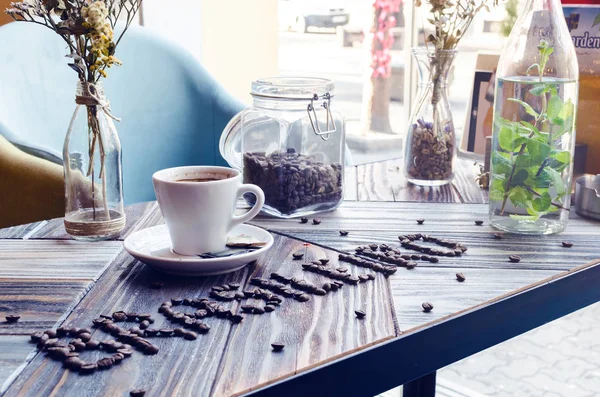 Texto Brasileiro Impreso Con Café Café Hecho Brasil — Foto de Stock