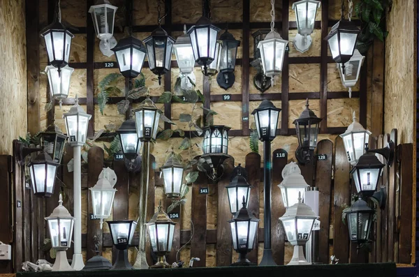 Shop Lighting Lamps Yard Lot Selective Focus — Stock Photo, Image