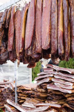 Eti sığır filetosu veya kızartma, dikey, portre, çok kuru