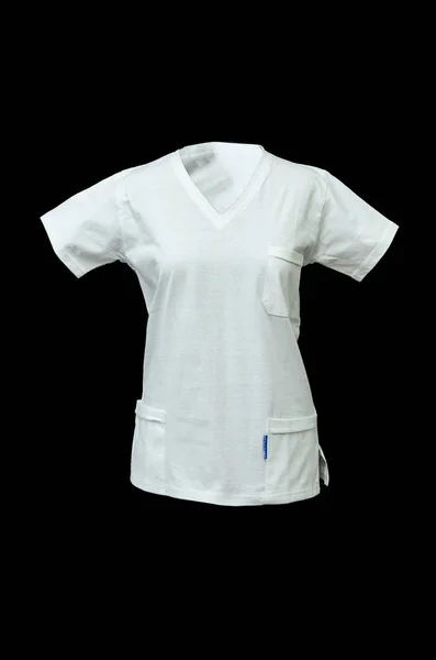Camisa Trabajo Blanca Ropa Clásica Sobre Fondo Negro —  Fotos de Stock