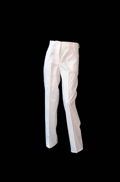Siyah Arka Plan Üzerine Beyaz Tıbbi Pantolon Yakın Çekim Fotoğraf — Stok fotoğraf