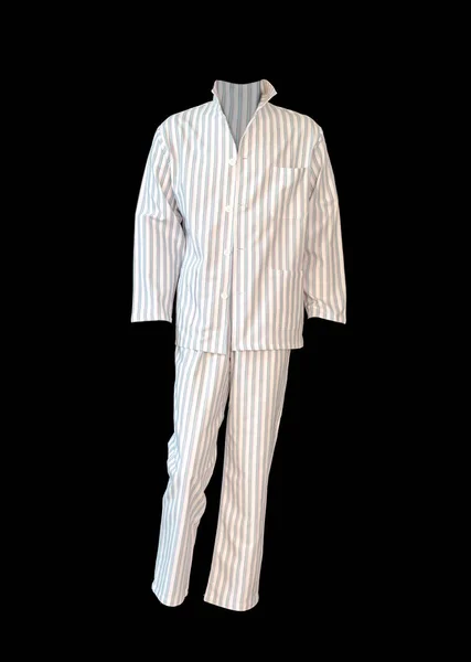 Foto Cerca Pijamas Blancos Con Pantalones Sobre Fondo Negro —  Fotos de Stock