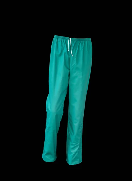 Pantalones Verdes Para Veterinario Médico Enfermero Aislados Sobre Fondo Negro —  Fotos de Stock