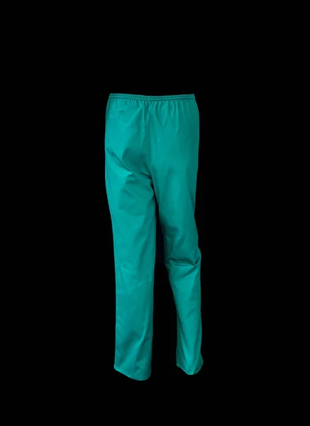 Pantalones Verdes Para Veterinario Médico Enfermero Aislados Sobre Fondo Negro —  Fotos de Stock