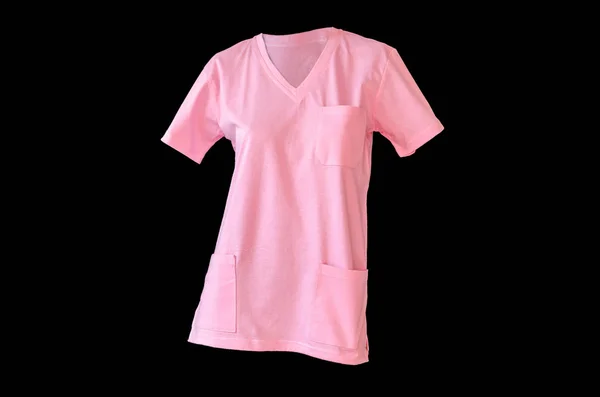 Close Photo Pink Medical Coat Women Black Background — Stock Photo, Image