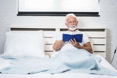 Son sınıf öğrencisi uyumadan önce evde kitap okuyor. Ön resim, boşluğu kopyala