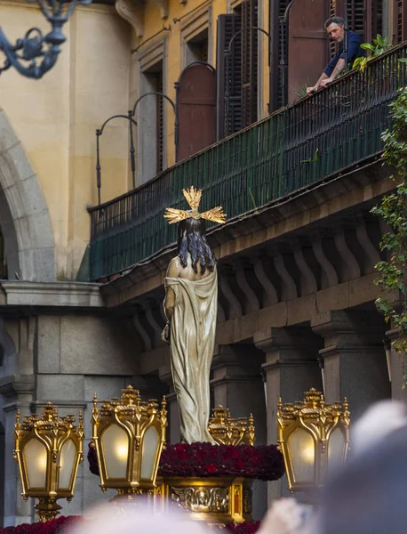 Cautivo el Jezusa, w procesji wielkiego tygodnia w Madrycie, 13 kwietnia 2017 r. — Zdjęcie stockowe