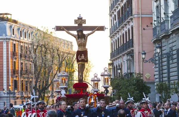 Cristo de los Alabarderos, en la procesión de Semana Santa de Mad — Foto de Stock