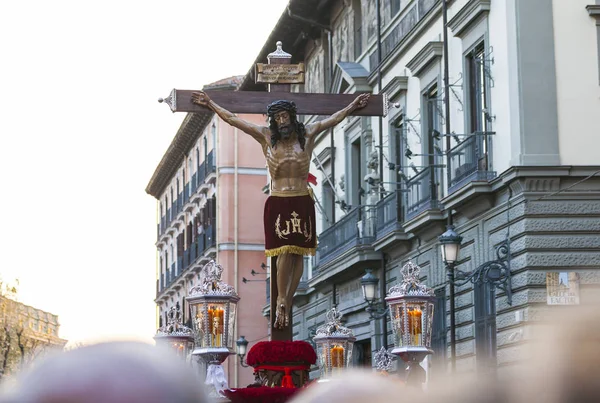 Cristo de los Alabarderos, in the procession of Holy Week in Mad — Stock Photo, Image