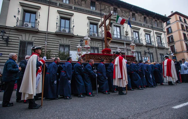 "Cristo de los Alabarderos", procesji wielkiego tygodnia w Madrycie, — Zdjęcie stockowe