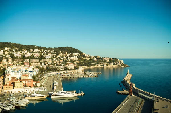 sıcak güneşli deniz yer, Nice, Fransa, horizo fantastik Panoraması