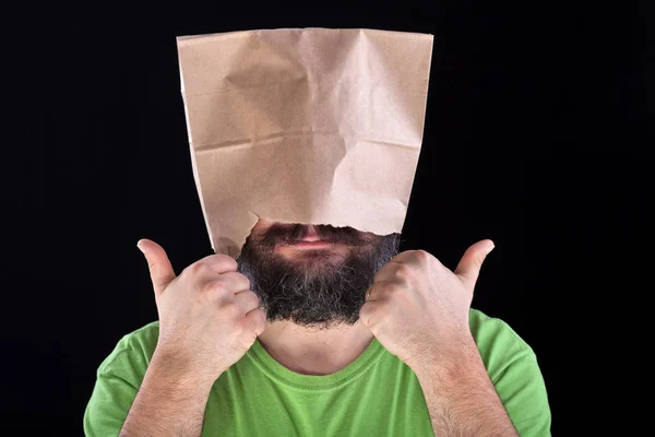 Ignorance is bliss - man likes his eyes and head being covered — Stock Photo, Image