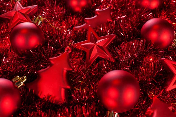 Red christmas ornaments — Stock Photo, Image