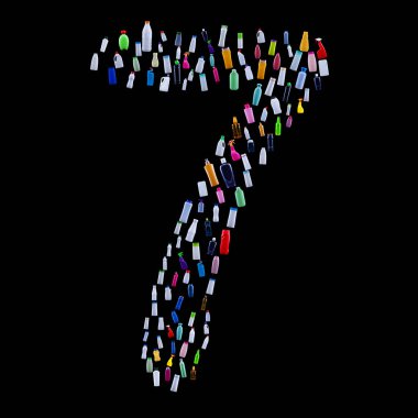 Yedi numara plastik atık şişelerinden yapılmış.