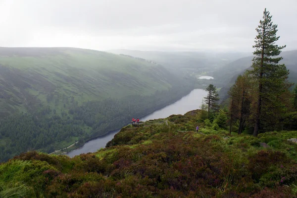 Glendalough Vadisi Wicklow Dağları sisli yaz gün.