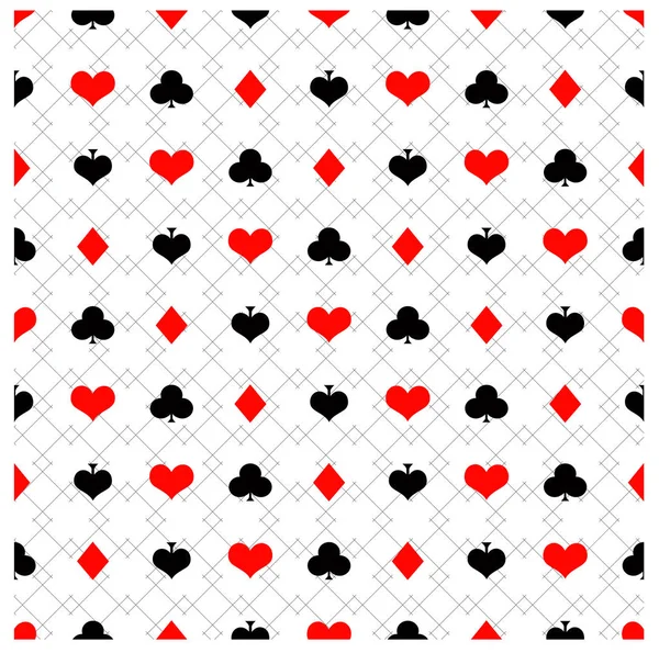 Patrón de poker sin costuras con palos de cartas — Archivo Imágenes Vectoriales