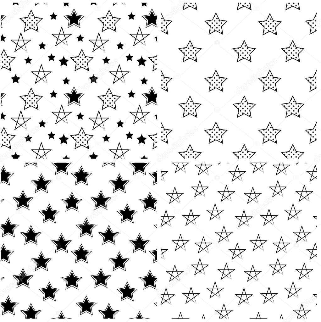 set of starry seamless backgrounds