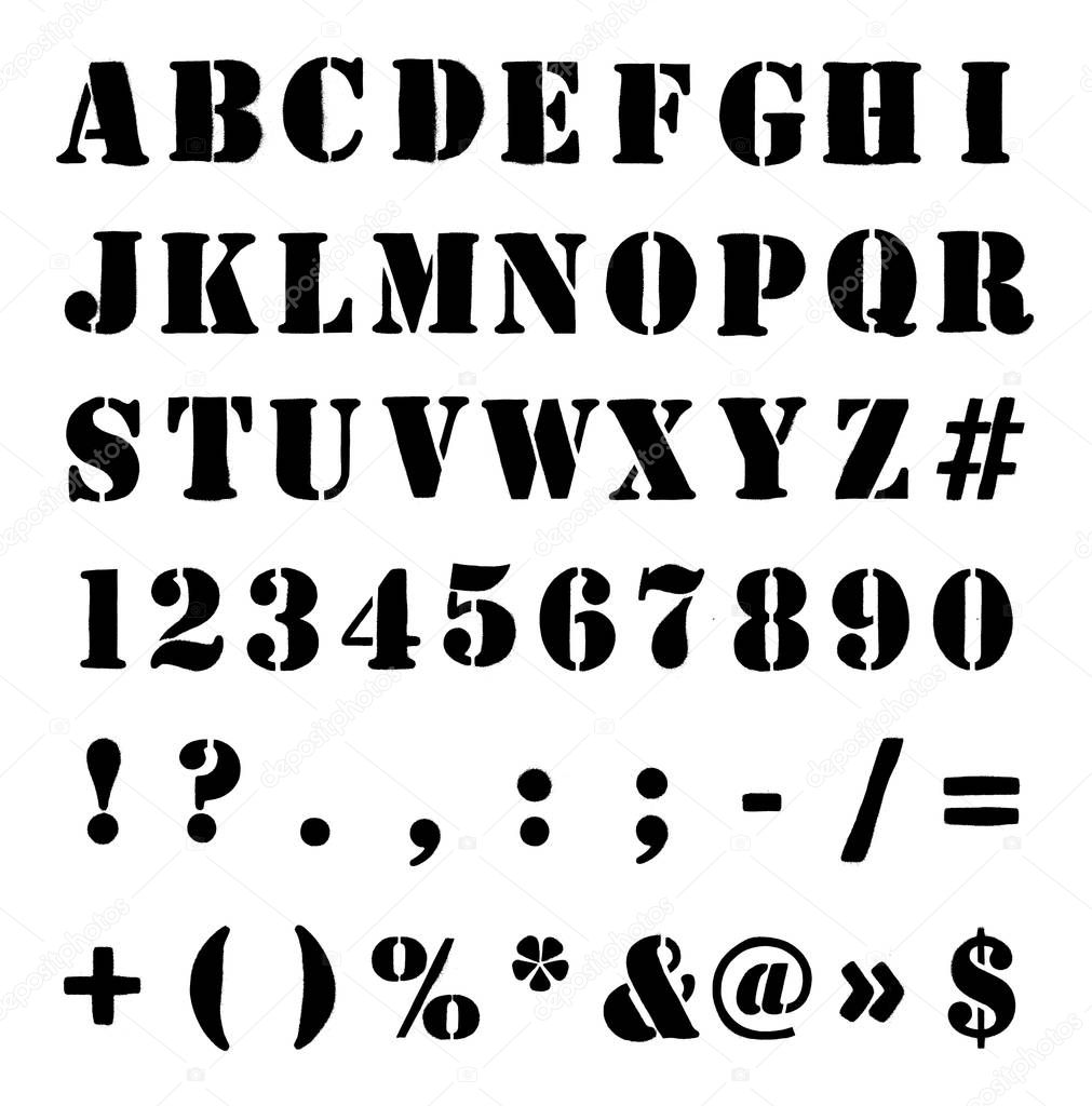 Download Army Or Crate Stencil Alphabet, Numbers And Symbols ...