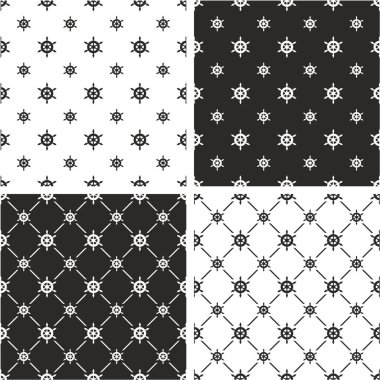 Tekne direksiyon büyük ve küçük Dikişsiz desen seti