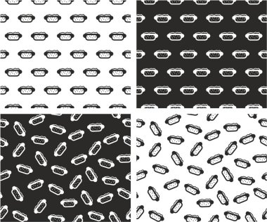 Sıcak köpek hizalanmış ve rasgele Seamless modeli küme