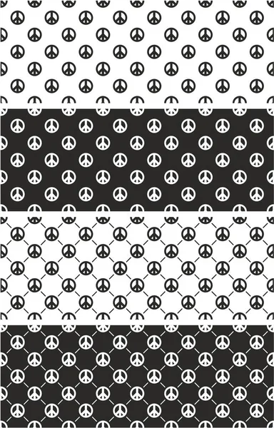 Peace Sign Seamless Pattern Set — стоковый вектор