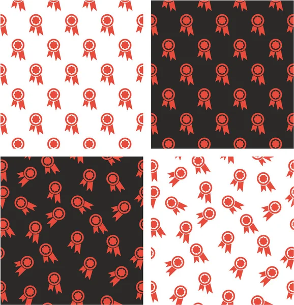 Prize or Award Aligned & Random Seamless Pattern Red Color Set — Wektor stockowy